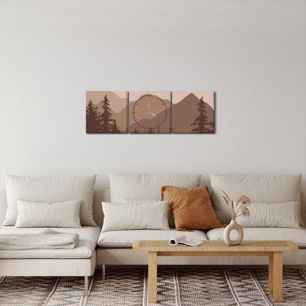 Obraz - Góry Brunatne N⁰2 (z zegarem) (90x30 cm)
