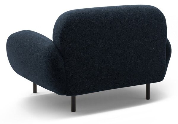 Ciemnoniebieski fotel z materiału bouclé Poppy – Micadoni