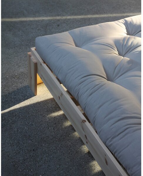 Łóżko dwuosobowe z litego drewna sosnowego ze stelażem 140x200 cm w naturalnym kolorze Layers – Karup Design