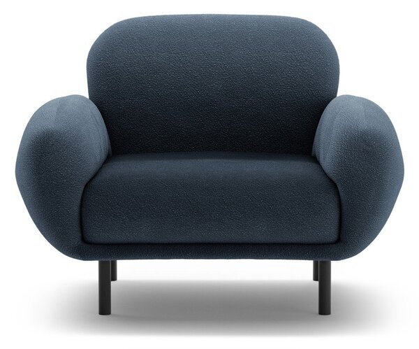 Ciemnoniebieski fotel z materiału bouclé Poppy – Micadoni