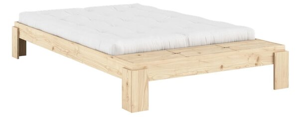 Łóżko dwuosobowe z litego drewna sosnowego ze stelażem 140x200 cm w naturalnym kolorze Layers – Karup Design