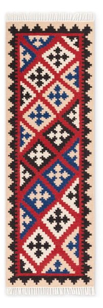 Czerwony wełniany chodnik dwustronny tkany ręcznie 60x190 cm Kamal Rami – Nouristan