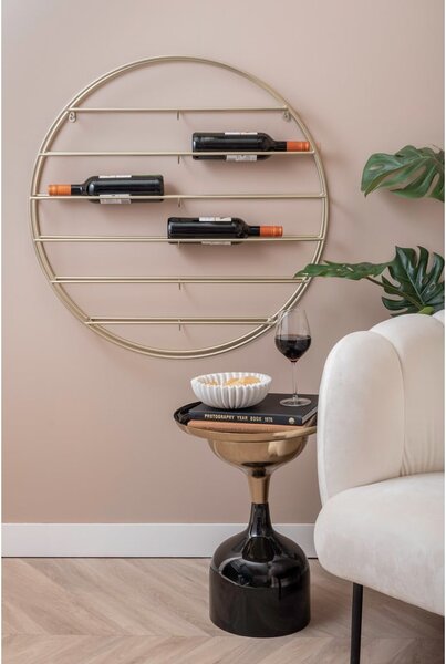 Wiszący metalowy regał na wino w kolorze złota liczba butelek 12 80x80x9 cm Redondo – PT LIVING