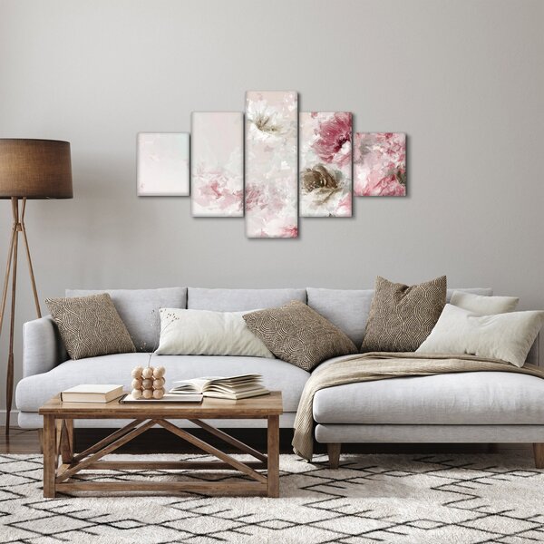 Obraz - Malowanie różowych kwiatów (125x70 cm)