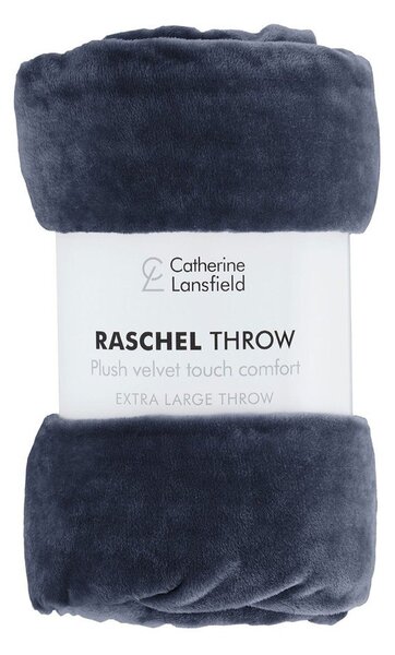 Ciemnoniebieski koc z mikropluszu 130x170 cm Raschel Velvet – Catherine Lansfield