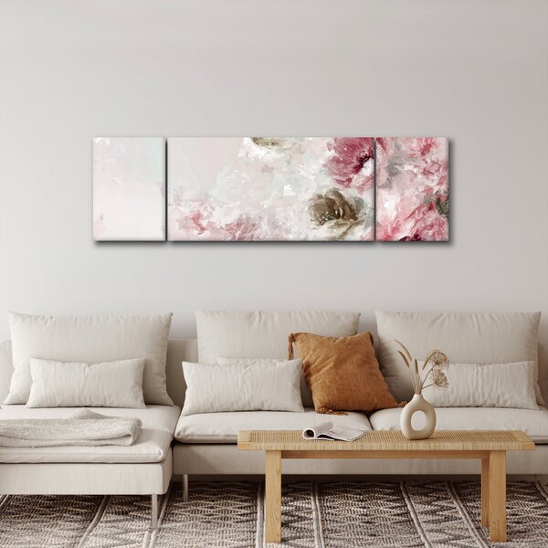 Obraz - Malowanie różowych kwiatów (170x50 cm)