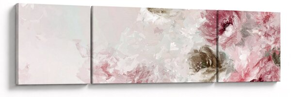 Obraz - Malowanie różowych kwiatów (170x50 cm)