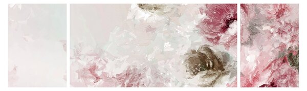 Obraz - Malowanie różowych kwiatów (170x50 cm)