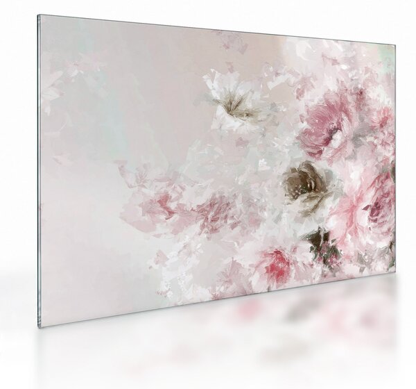 Obraz na szkle - Malowanie różowych kwiatów (70x50 cm)