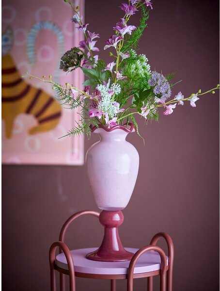 Różowy szklany wazon (wysokość 34 cm) Frills – Bloomingville