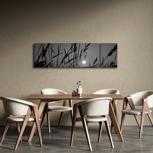 Obraz - Łąka z zachodem słońca (170x50 cm)