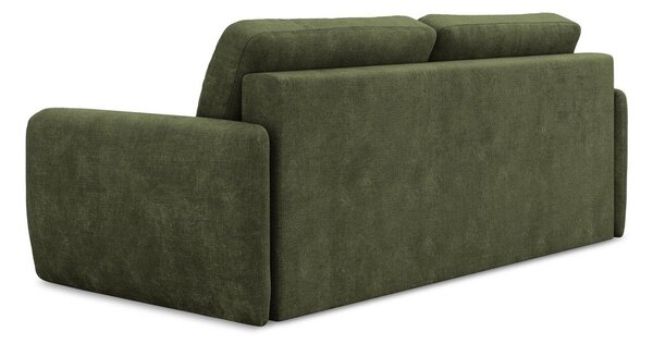 Zielona rozkładana sofa z tkaniny szenilowej ze schowkiem 218 cm Lilo – Makamii
