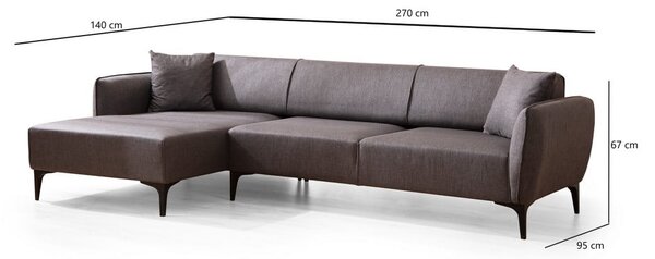 Ciemnoszara sofa narożna Belissimo, narożnik lewy – Balcab Home