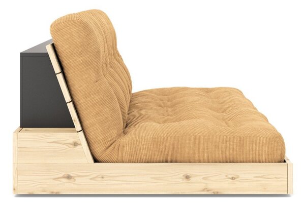 Jasnobrązowa sztruksowa rozkładana sofa 196 cm Base – Karup Design