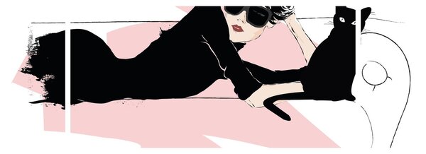 Obraz - Modna dama (170x50 cm)