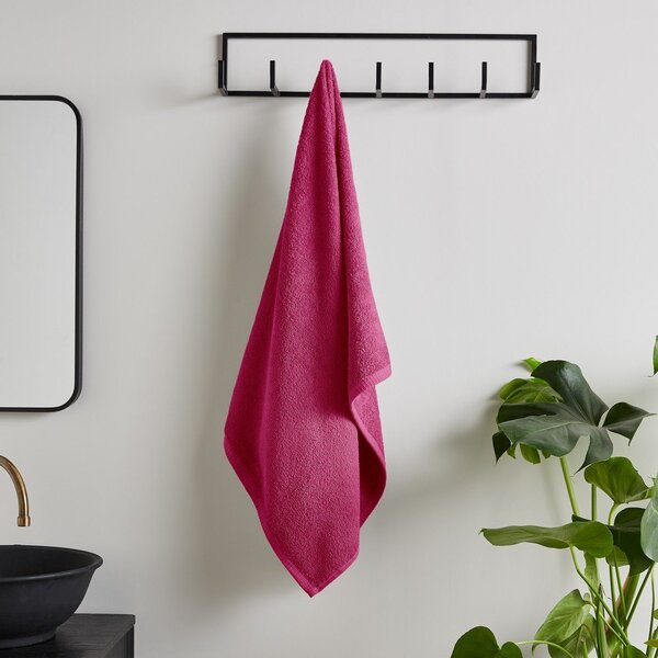 Ciemnoróżowy bawełniany ręcznik szybkoschnący/frotte 50x85 cm Quick Dry – Catherine Lansfield