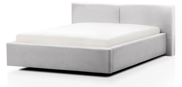 Jasnoszare tapicerowane łóżko dwuosobowe bez stelaża 140x200 cm Cube – Meise Möbel
