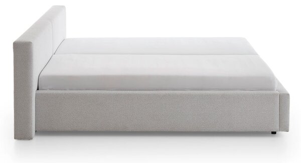 Jasnoszare tapicerowane łóżko dwuosobowe bez stelaża 140x200 cm Cube – Meise Möbel