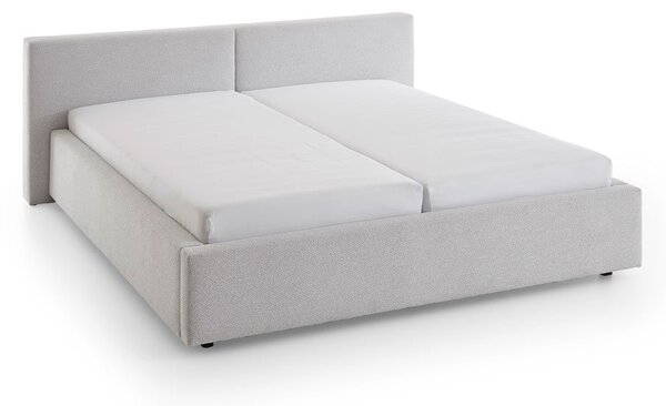 Jasnoszare tapicerowane łóżko dwuosobowe bez stelaża 140x200 cm Cube – Meise Möbel