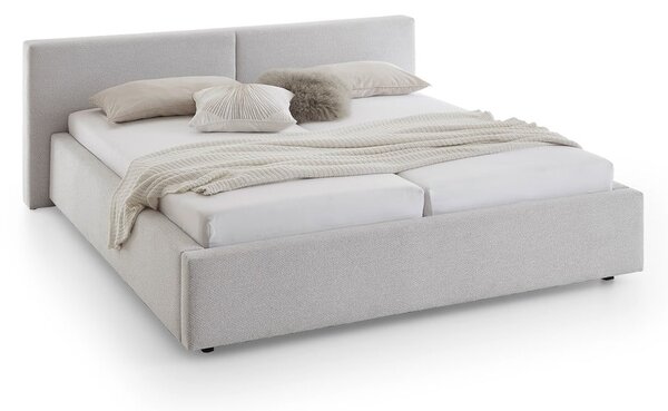 Jasnoszare tapicerowane łóżko dwuosobowe bez stelaża 140x200 cm Cube – Meise Möbel