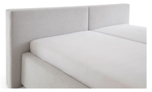 Jasnoszare tapicerowane łóżko dwuosobowe bez stelaża 140x200 cm Cube – Meise Möbel