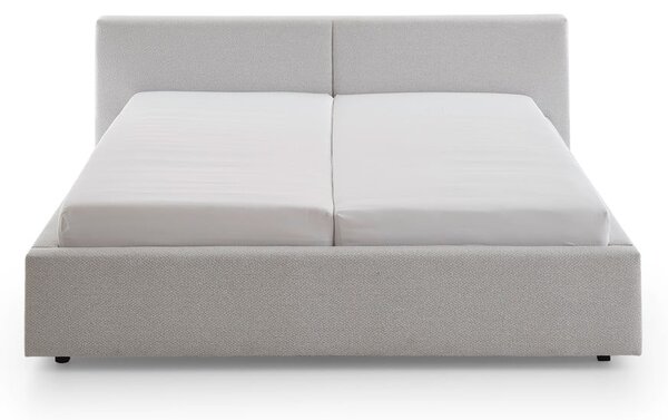 Jasnoszare tapicerowane łóżko dwuosobowe bez stelaża 140x200 cm Cube – Meise Möbel