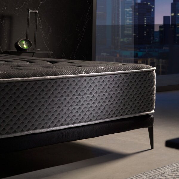 Średnio twardy/ekstra twardy piankowy materac dwustronny 90x200 cm Premium Black Multizone – Moonia