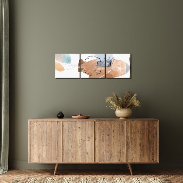 Obraz - Akwarela słoń w samolocie (z zegarem) (90x30 cm)