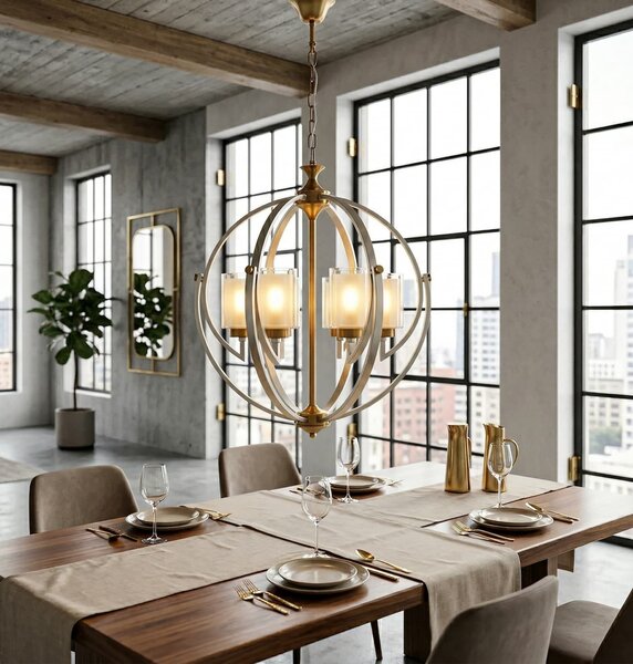 LAMPA WISZĄCA LOFT SATYNOWO-MOSIĘŻNA BERGEN W6