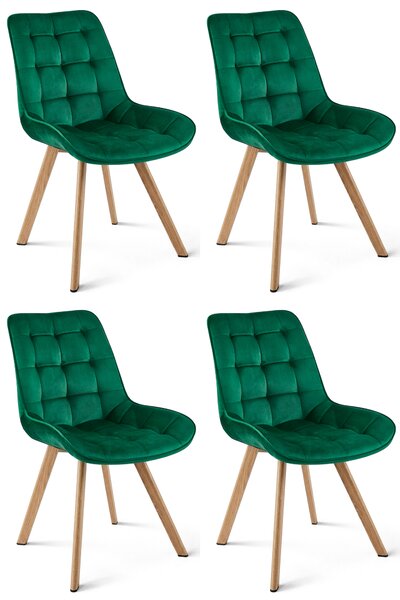 Krzesło do jadalni SORIA VELVET, zielone