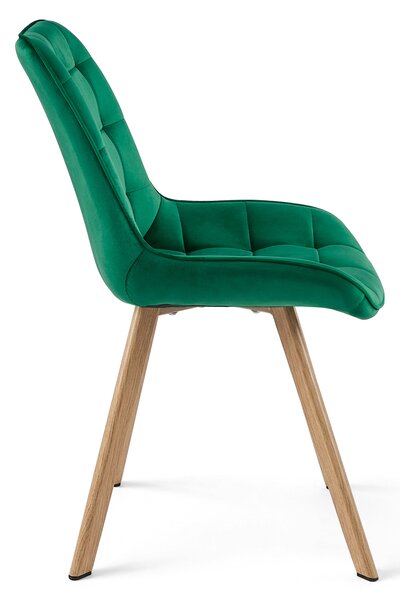 Krzesło do jadalni SORIA VELVET, zielone