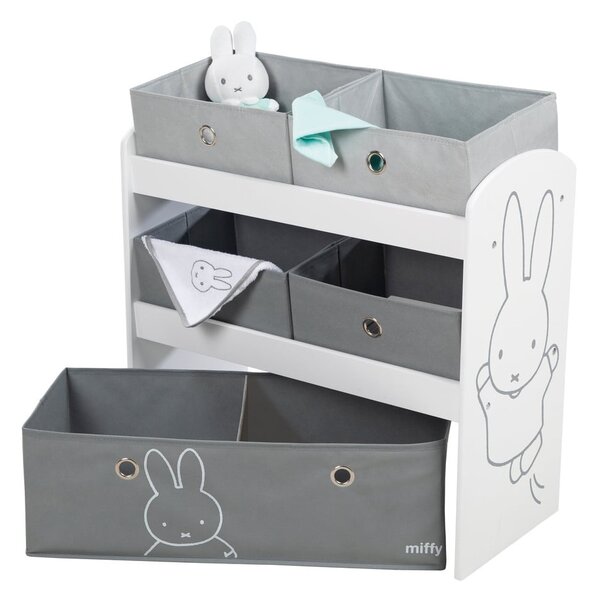 Biało-szary dziecięcy pojemnik na zabawki 63,5x29,5x60 cm Miffy – Roba