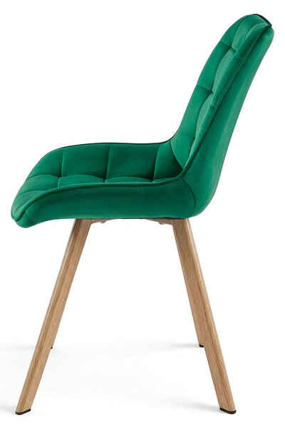 Krzesło do jadalni SORIA VELVET, zielone