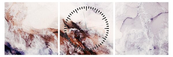 Obraz - Fioletowy marmur N⁰1 (z zegarem) (90x30 cm)