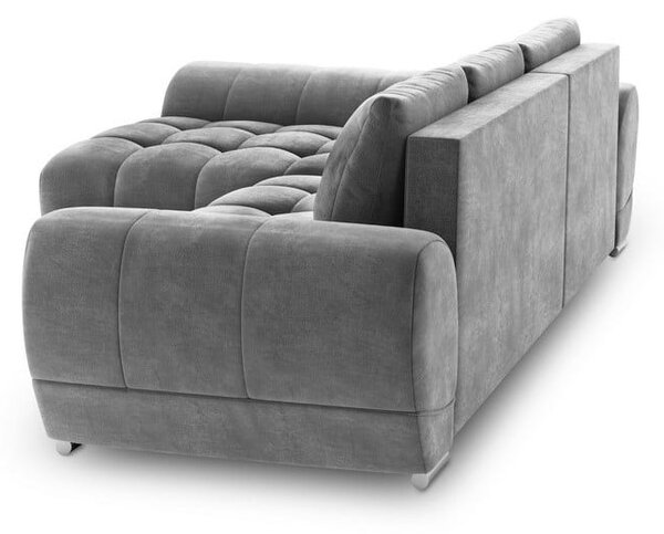 Szary rozkładany narożnik z aksamitnym obiciem Windsor & Co Sofas Nuage, lewostronny