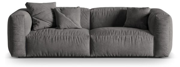 Szara aksamitna sofa modułowa 240 cm Martina – Micadoni