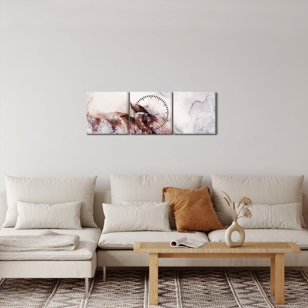 Obraz - Fioletowy marmur N⁰1 (z zegarem) (90x30 cm)