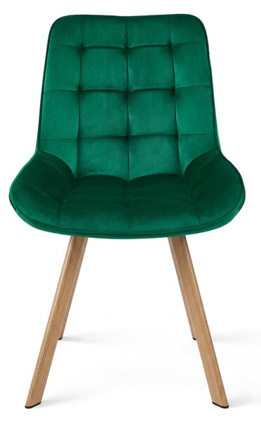 Krzesło do jadalni SORIA VELVET, zielone
