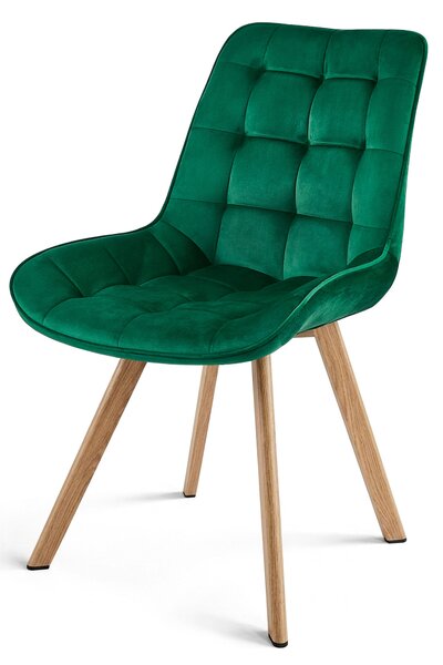Krzesło do jadalni SORIA VELVET, zielone