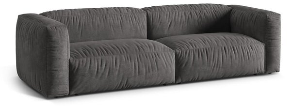 Szara aksamitna sofa modułowa 240 cm Martina – Micadoni