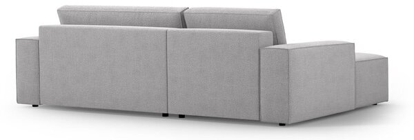 Jasnoszary rozkładany narożnik z materiału bouclé (lewostronny) Jodie – Micadoni Home