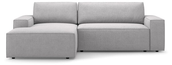 Jasnoszary rozkładany narożnik z materiału bouclé (lewostronny) Jodie – Micadoni Home