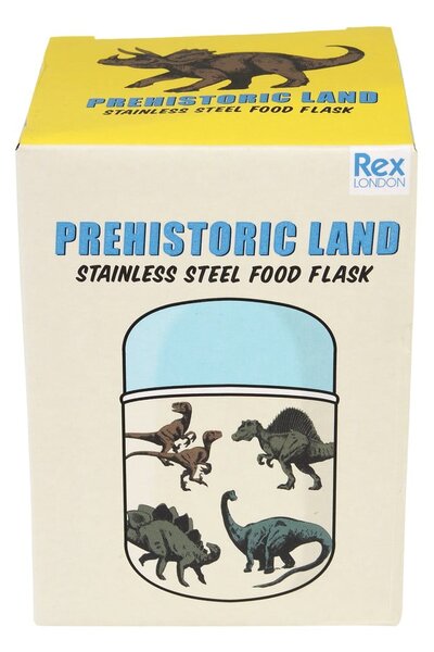 Niebiesko-kremowy termos na jedzenie dla dzieci 280 ml Prehistoric Land – Rex London