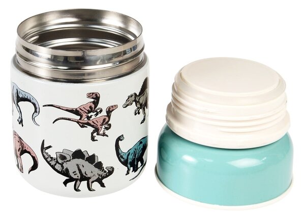 Niebiesko-kremowy termos na jedzenie dla dzieci 280 ml Prehistoric Land – Rex London