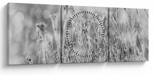 Obraz - Mroźna zima (z zegarem) (90x30 cm)