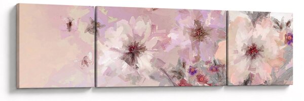 Obraz - Kolaż artystyczny z motylami (170x50 cm)