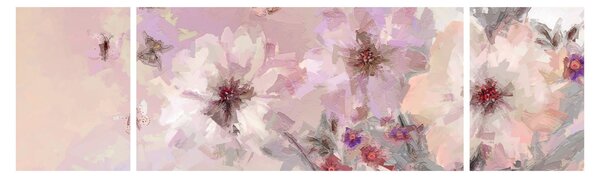 Obraz - Kolaż artystyczny z motylami (170x50 cm)