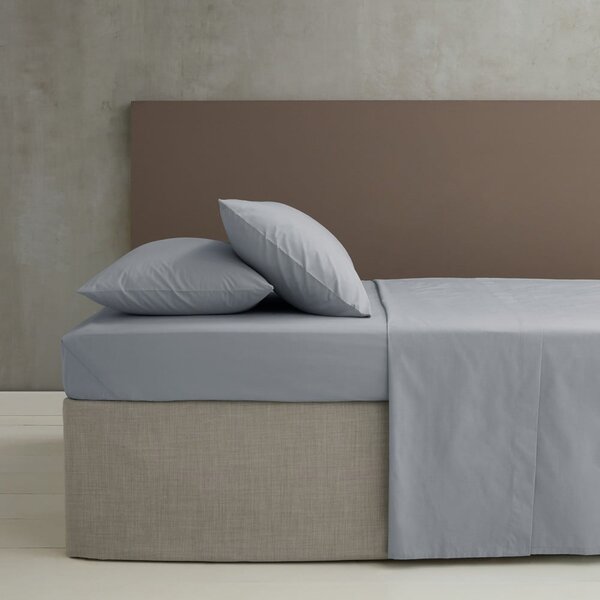 Szare prześcieradło z perkalu 180x260 cm Easy Iron Percale – Catherine Lansfield