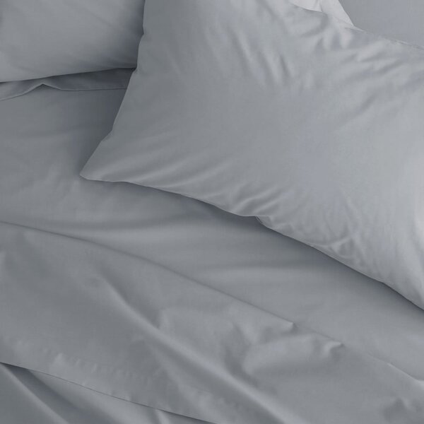Szare prześcieradło z perkalu 180x260 cm Easy Iron Percale – Catherine Lansfield