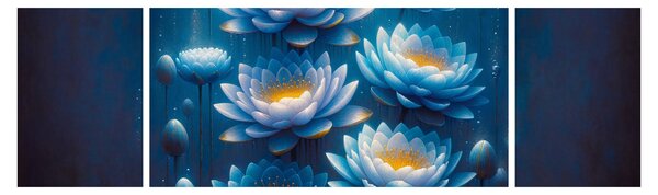 Obraz - Lilie wodne pod powierzchnią (170x50 cm)